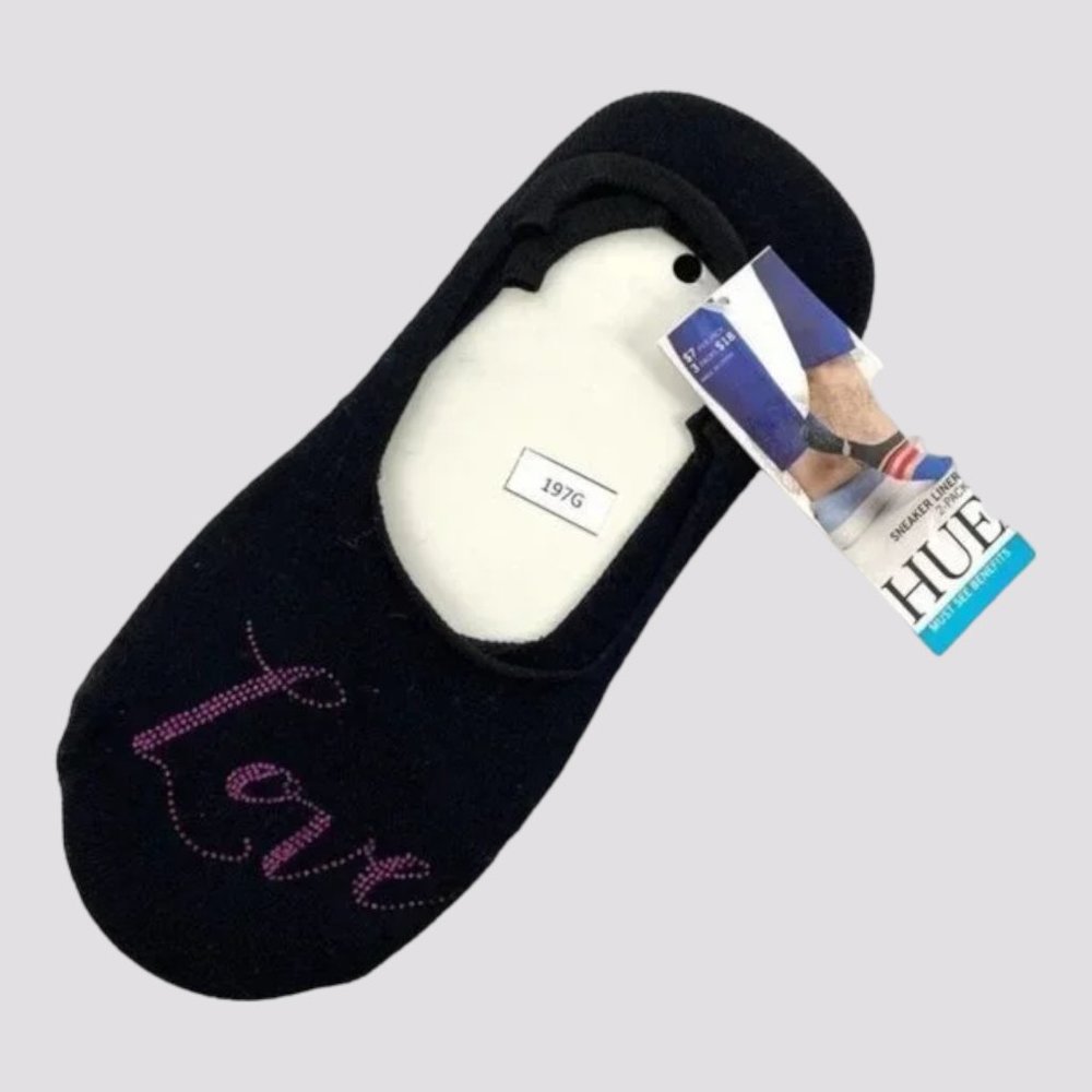 Hue Women’s Sneaker Liner Socks -Black